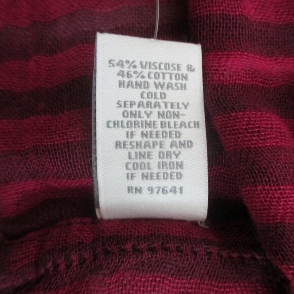 J.Jill Aubergine Scarf Plaid Stripes Infiniti Scarf Purple Red One Size 33 x 21 - Picture 5 of 8